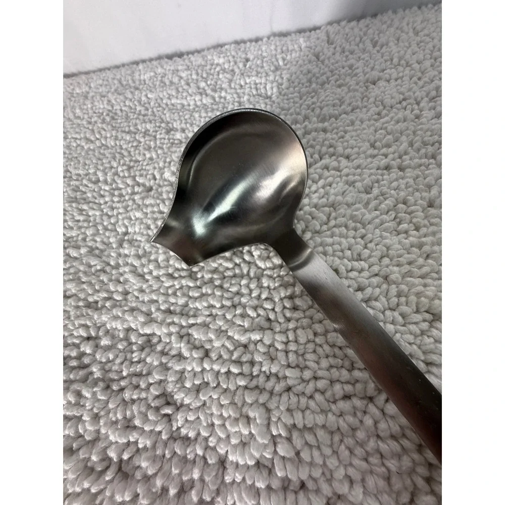 Stainless Steel Gravy Ladle with Pour Spout and Ergonomic Black Handle 10.5